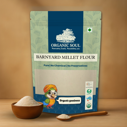 Organic Soul Barnyard Millet Flour – 900gm | 100% Certified Organic | Unpolished | Non-GMO