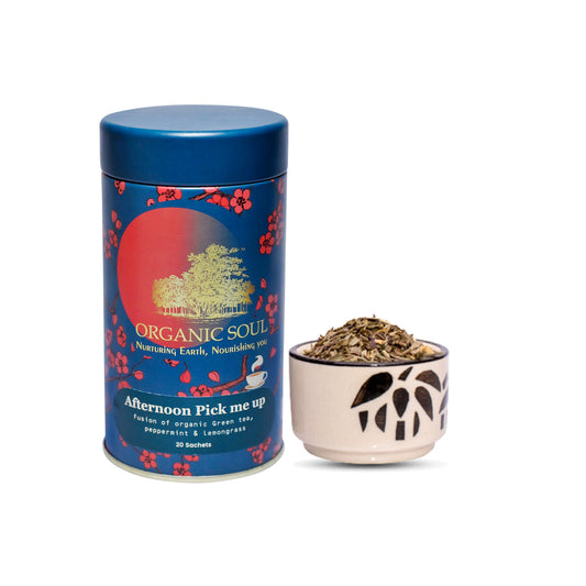 Organic Soul - Organic Herbal Afternoon Pick Me Up, Green Tea - 20 Sachets(36 gm)