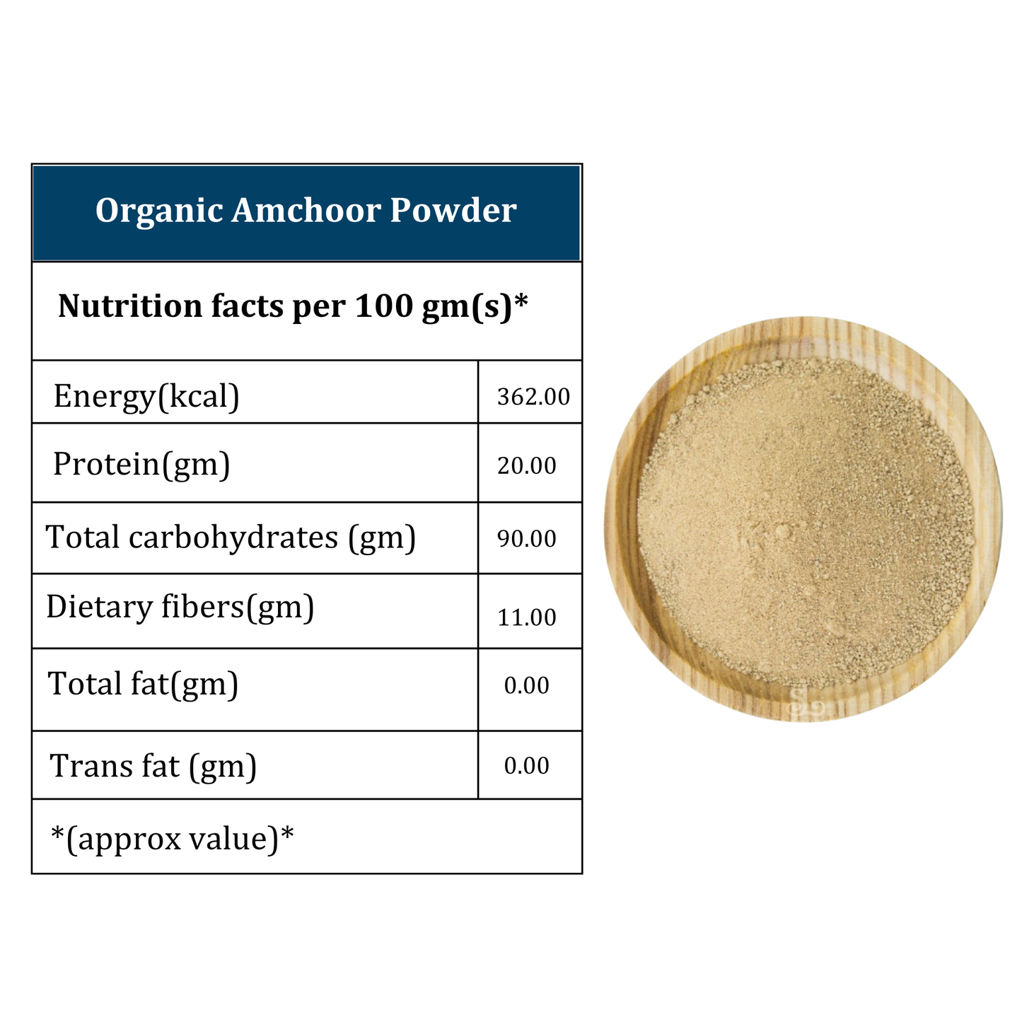 Organic Soul Amchoor (Dry Mango Powder) – 100gm | 100% Certified Organic | Non-GMO | Tangy & Flavorful