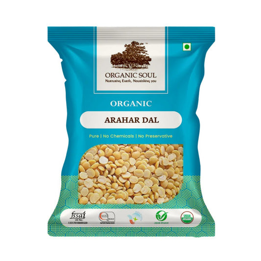 Organic Soul, Toor Dal, Arhar Dal Whole (450gm or 900 gm) Rich in Protein 100% Organic