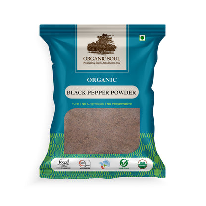 Organic Soul - Organic Kali Mirch (Black Pepper) Powder, (100 gm), Naturally Processed