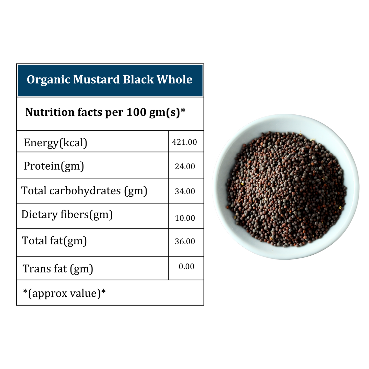 Organic Soul Mustard Seeds – 100gm | 100% Certified Organic | Non-GMO