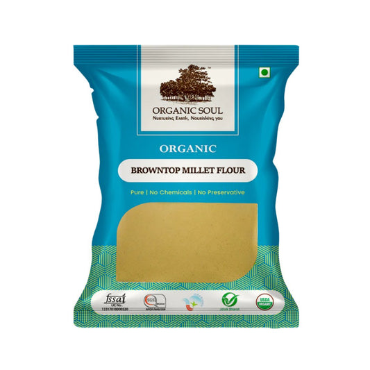 ORGANIC SOUL - Organic Browntop Millet Flour, (450 Gm Or 900 Gm)| Rich in Fibre and Minerals, Healthy and Organic Foods