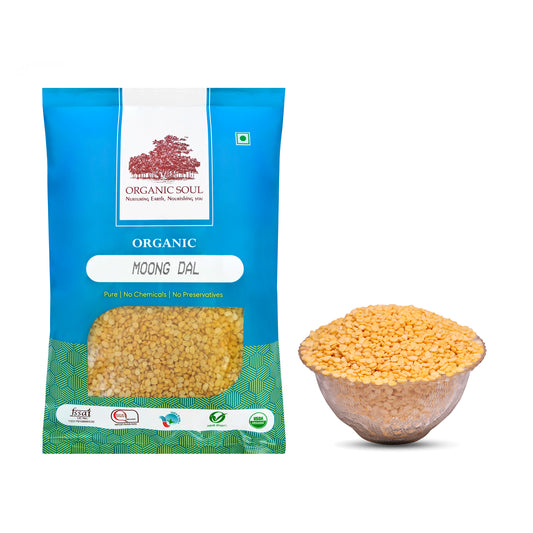 Organic Unpolished Moong Dhuli Dal - (450 gm or 900 gm) | Moong Dal Yellow/Pesarupappu | 100% Organic
