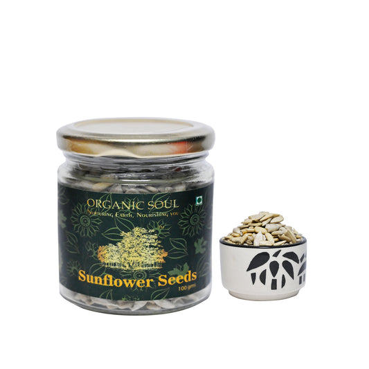 Organic Soul - Organic Sunflower Seeds, 100g | Raw Sunflower | Diet Food, Healthy Snack | Rich in Protein & Fiber