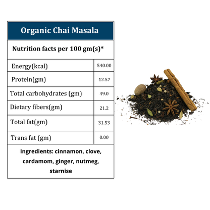 Organic Soul Chai Masala – 100gm | 100% Certified Organic | Non-GMO | Spiced Tea Blend