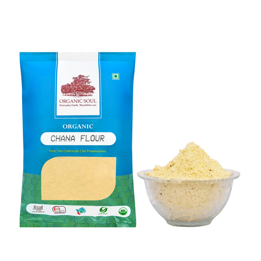 Organic Soul - Organic Chana Flour, (450 gm or 900 gm) | Chickpea Atta | Certified 100% Organic Black Gram
