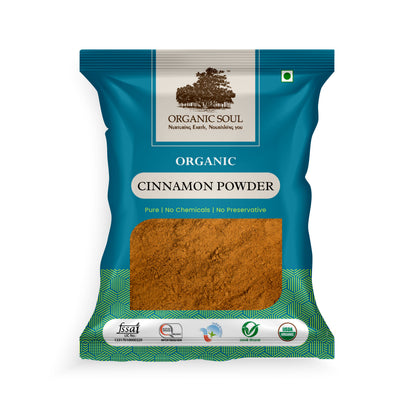 Organic Soul - Cinnamon (Dalchini) Powder - (100 gm) | Karuvapatta Sticks | Gluten-Free, NO Additives, 100% Organic