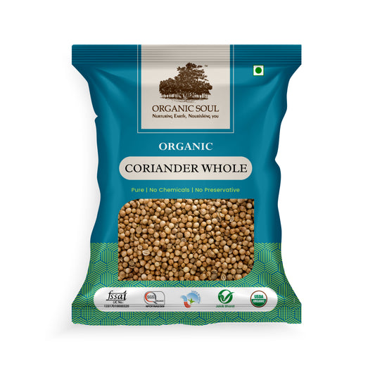 Organic Soul - Organic Whole Coriander Seeds (Dhaniya), (100 gm or 250 gm)| 100% Organic