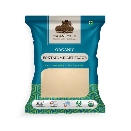 ORGANIC SOUL - Organic Foxtail Millet Flour, (450 gm or 900 gm) | Made with Unpolished Millet | Suitable for Multiple Millet Recipes (Pongal, Dhokla, Porridge)