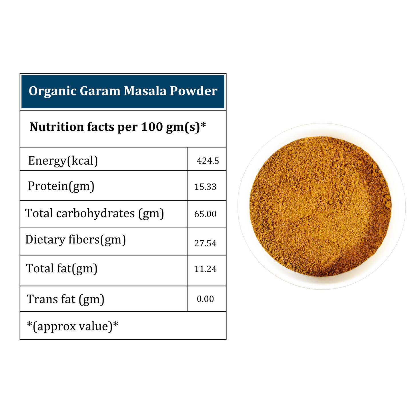 Organic Soul Garam Masala Powder – 100gm | 100% Certified Organic | Non-GMO | Traditional Blend