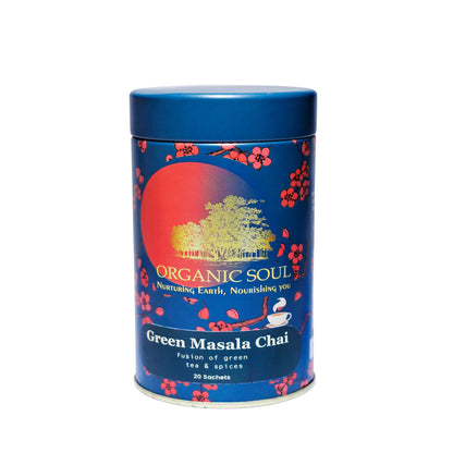 Organic Soul - Organic Green Masala Chai, 20 Tea Bags(36 gm) | Green Spice Tea | Masala Spice Green Tea Chai