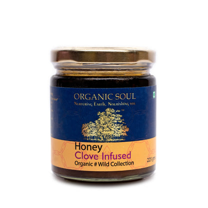 Organic Clove Infused Wild Forest Honey 225 Gm | 100% Pure Organic, Raw Natural