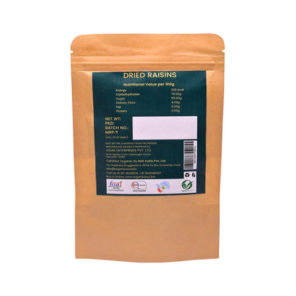 Organic Kishmish (Raisins) - (200 gm) | Chemical-Free, Pesticide-Free | Pure Goodness Intact