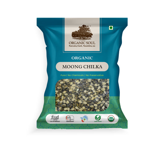 Organic Green Moong Chilka Dal - (450 gm or 900 gm) | Chemical-Free & Pesticides-Free | Tastier & Rich Flavor