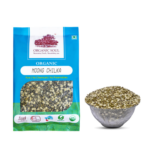Organic Green Moong Chilka Dal - (450 gm or 900 gm) | Chemical-Free & Pesticides-Free | Tastier & Rich Flavor