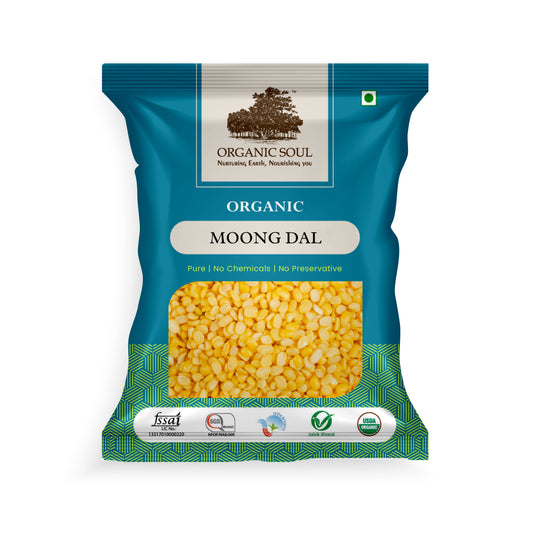 Organic Unpolished Moong Dhuli Dal - (450 gm or 900 gm) | Moong Dal Yellow/Pesarupappu | 100% Organic