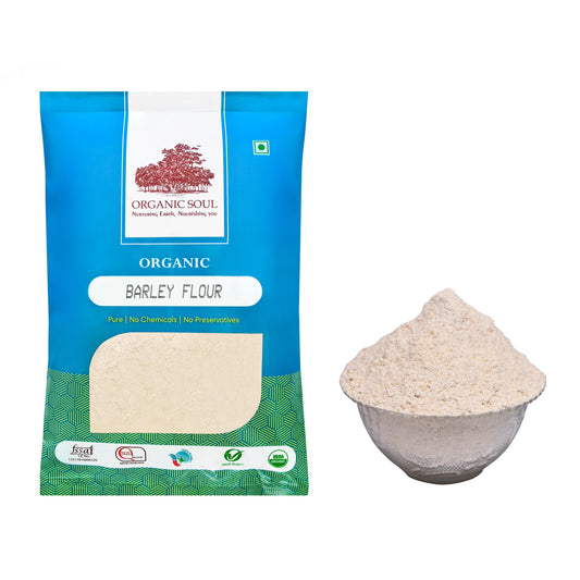 Organic Soul - Organic Barley Flour/Jau Flour, (450 gm or 900 gm) | Healthy Organic Flour, 100% Organic & Vegan | Fiber Rich
