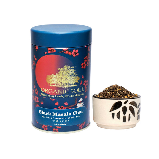 Organic Soul - Organic Black Masala Chai, 20 Sachets | Assam Tea with Spices | 100% Organic