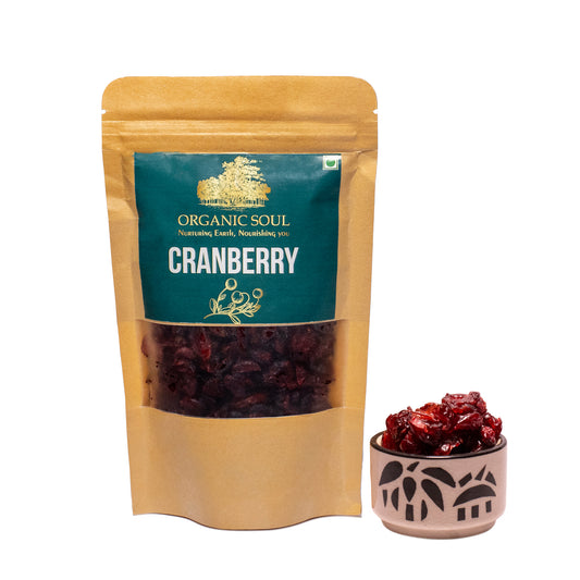 Organic Whole Cranberries - 200g | Cranberry Dry Fruit | Healthy Snack