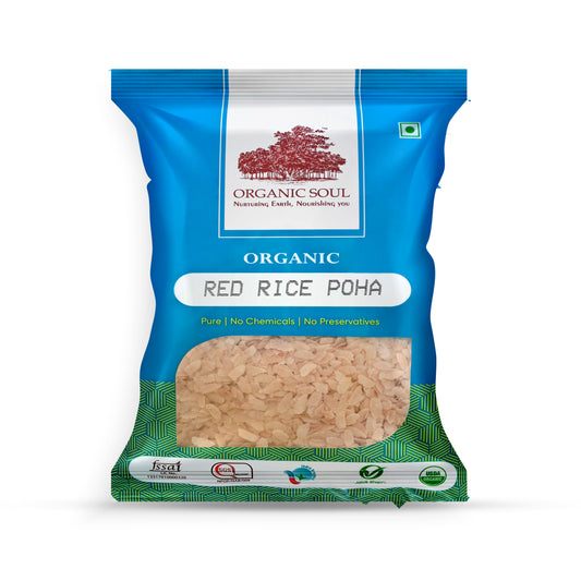 Organic Soul - Organic Red Rice Poha, (450 Gm Or 900 Gm)| Enriched with Dietary Fibers, Healthy Flattened Rice