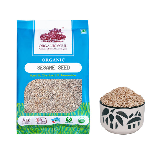 Organic Soul - Organic Sesame Seeds, 250g | High In Organic White Til for Eating