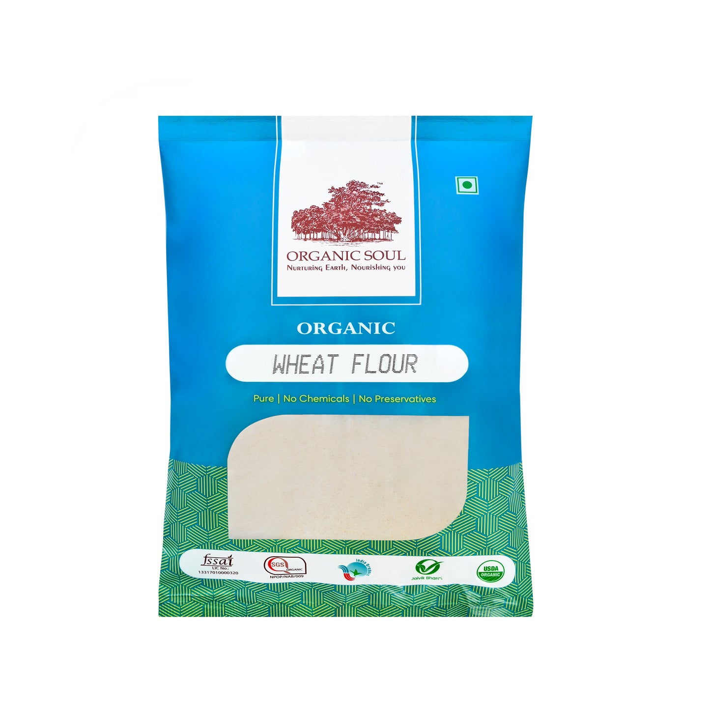 Organic Soul - Organic Fresh Wheat Flour, (5 kg) | Gehu/Gehoo Chakki Atta | Nutrient & Fibre Rich