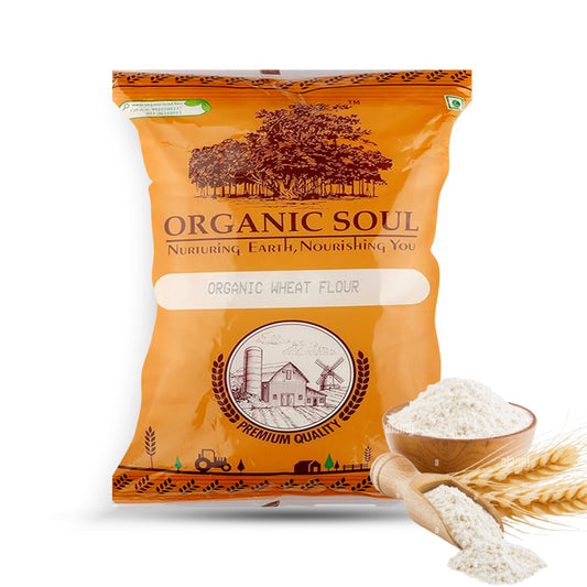 Organic Soul - Organic Fresh Wheat Flour, (5 kg) | Gehu/Gehoo Chakki Atta | Nutrient & Fibre Rich