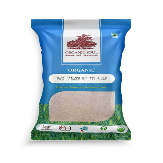 Organic Ragi Atta - (450 gm or 900 gm)| Finger Millet Flour | Calcium-Rich, Gluten-Free, Diabetic-Friendly