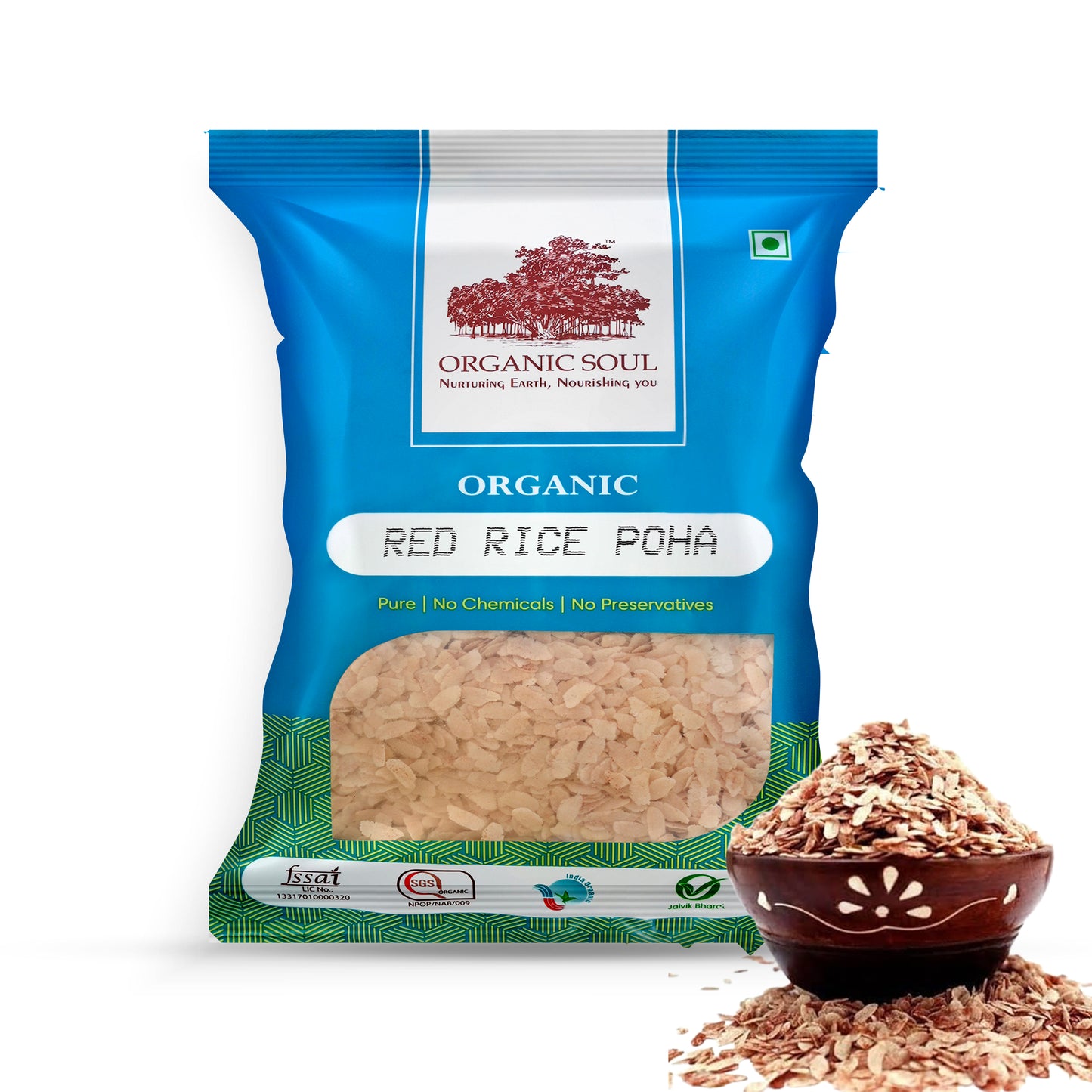 Organic Soul - Organic Red Rice Poha, (450 Gm Or 900 Gm)| Enriched with Dietary Fibers, Healthy Flattened Rice