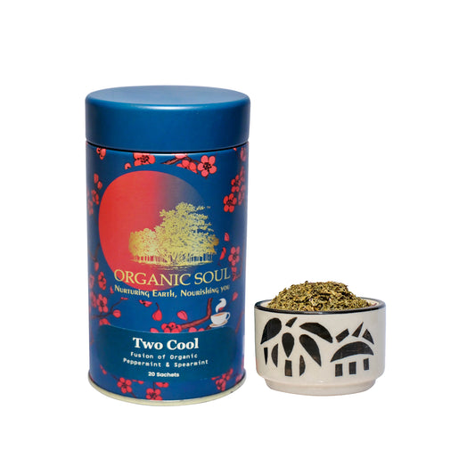 Organic Soul - Two Cool Leaves Tea, 20 Sachets (Herbal Leaf Chai)(36 gm)