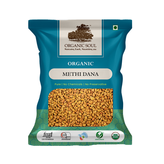 Organic Soul - Organic Whole Methi Dana (Fenugreek Seeds), (450 gm)