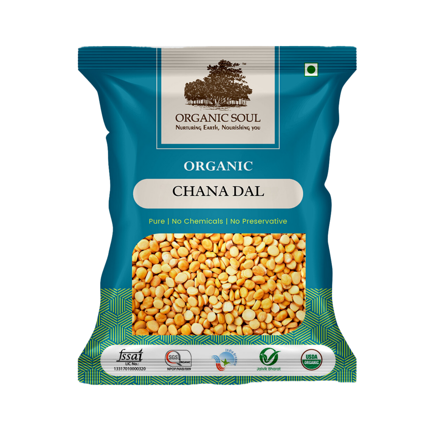 Organic Soul, Organic Chana  Dal (450gm or 900 gm), 100% Vegan, Unpolished and Gluten Free Dal