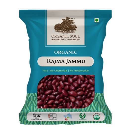 Organic Soul - Organic Rajma Jammu Whole (Kidney Beans), (450 gm or 900 gm)| Gluten-Free, Unpolished