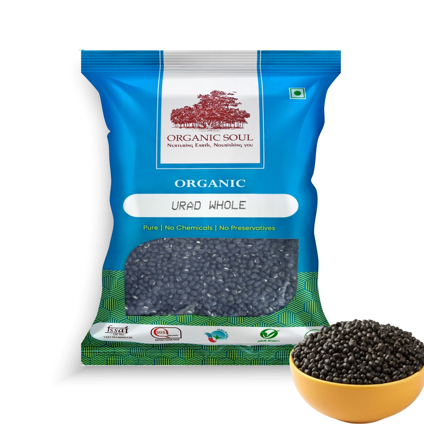 Organic Soul - Urad Dal Black Whole (450 gm or 900 gm) / Black Gram Whole / Kali dal