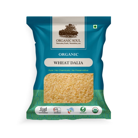 Organic Soul - Organic Dalia Wheat, (450 Gm Or 900 Gm)| White Wheat Porridge, Multigrain Dalia | 100% Organic Broken Wheat