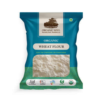 Organic Whole Grain Wheat Chakki Atta - (900 gm) | 100% Organic Flour