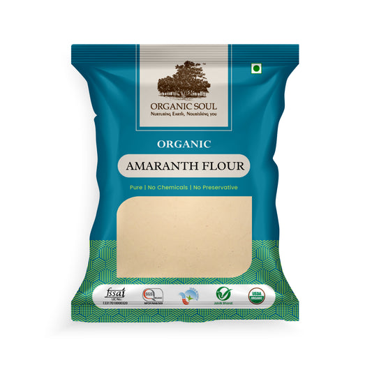 Organic Amaranth (Rajgira) Flour - (450 gm or 900 gm) | Gluten-Free, Certified Organic, Protein and Fiber Rich