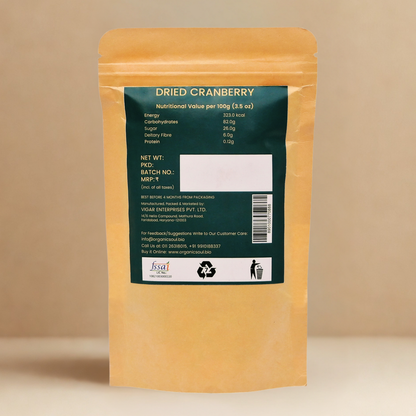 Organic Whole Cranberries 200gm | Cranberry Dry Fruit | Healthy Snack