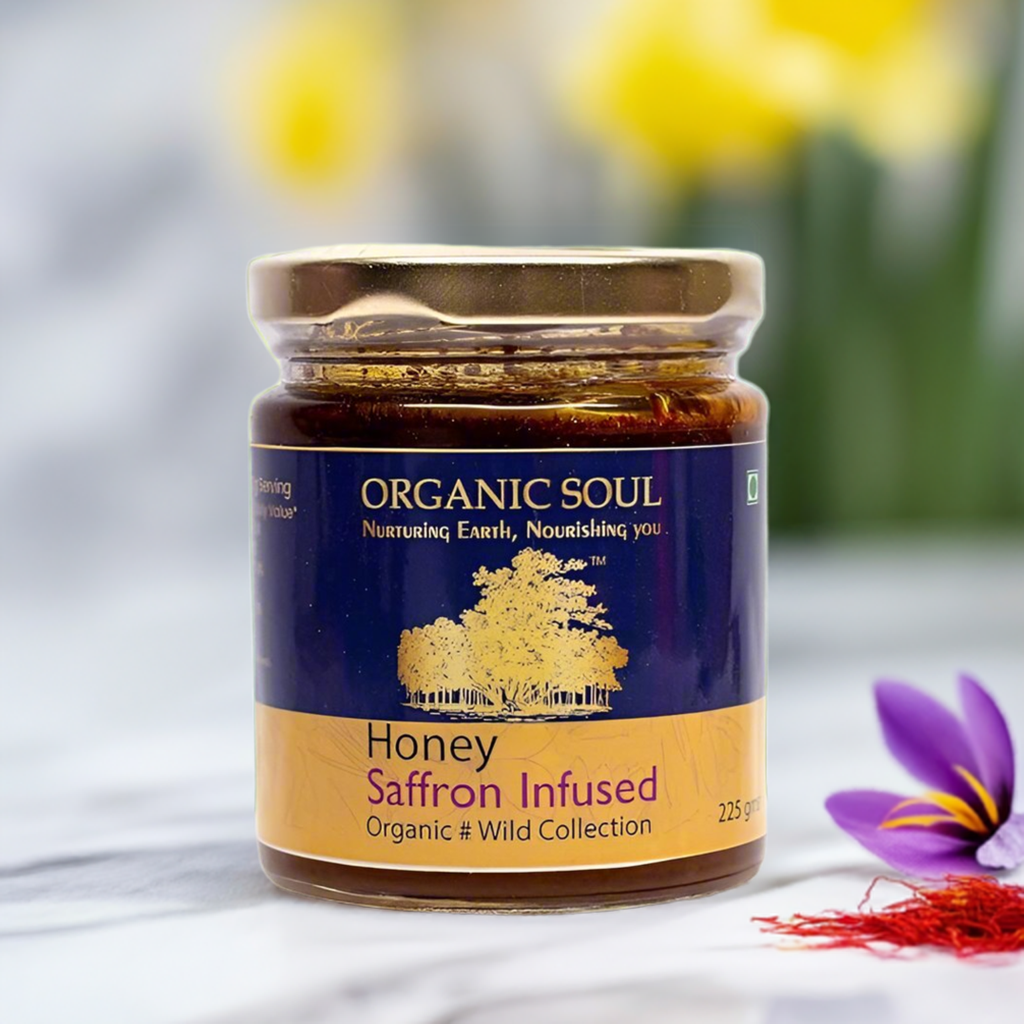 Organic Soul - Organic Saffron Honey (225 gm) | Pure Organic 100% Natural