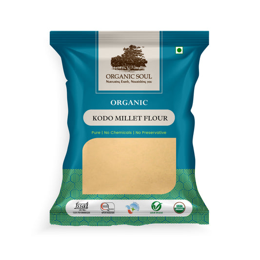 Organic Soul - Organic Kodo Millet Flour, (450 Gm Or 900 Gm) | Kodon, Kodri | Gluten-Free, Unpolished, High Fibre