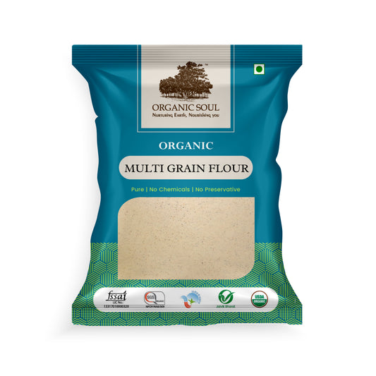 Organic Multigrain Flour - (900 gm) | Ragi, Amaranth, Besan, Wheat | 100% Organic Mix Atta