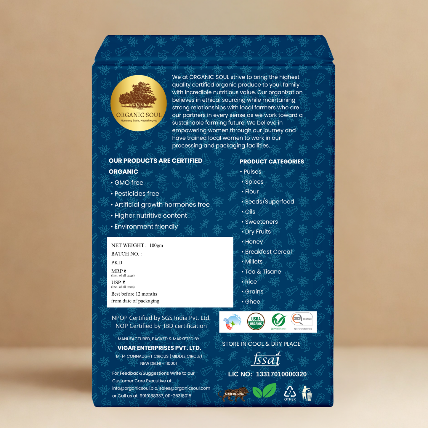 Organic Soul Rasoi Raja – Jhatpat Masala (100 gm)