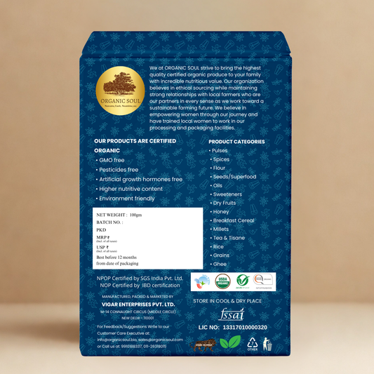 Organic Soul Coriander Whole – 80gm | 100% Certified Organic | Non-GMO