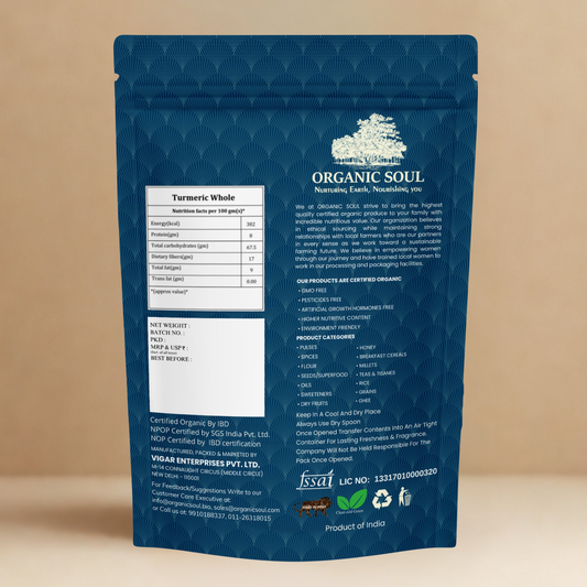 Organic Soul Turmeric Whole – 400gm | 100% Certified Organic | Non-GMO